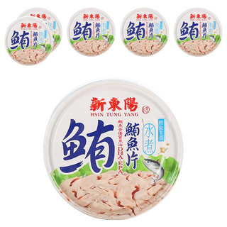 新東陽 水煮鮪魚片, 精選遠洋魚肉, 肉質Q嫩彈性, 營養豐富, 含DHA EPA, 150g, 6罐