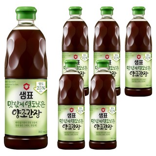 샘표 맛있게 염도낮은 양조간장, 860ml, 6개