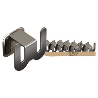 i LIFE 愛生活 鋁合金壁掛式無痕貼拖鞋架, 灰色, 10個