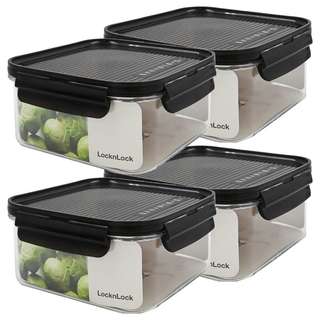 Locknlock 樂扣樂扣 Bisfree Modular 積木晶透保鮮盒 正方形, 2組, 2個容器及相配的蓋子