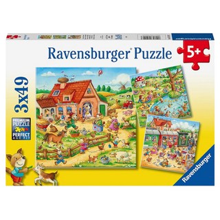 Ravensburger 維寶 拼圖 動物假期, 49片, 3盒