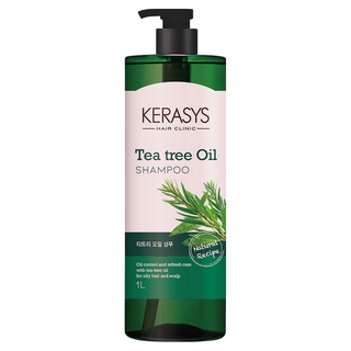 KERASYS 植物油系列 茶樹 洗髮精 溫和洗淨 呵護秀髮 輕鬆搓出豐富泡沫 讓秀髮柔順有光澤 1L, 1瓶