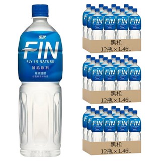 黑松 FIN 補給飲料, 補充水分及電解質, 等滲透壓設計, 低熱量配方, 1.46L, 36瓶