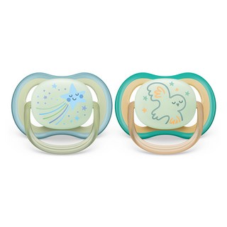 PHILIPS 飛利浦 AVENT 新安怡 Ultra Air 全新發光安撫奶嘴 SCF376/12, 0-6個月, 星星、鳥