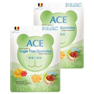 ACE 無糖Q軟糖 比利時進口 無人工色素香料 QQ好咀嚼 無糖0脂肪, 48g, 2包
