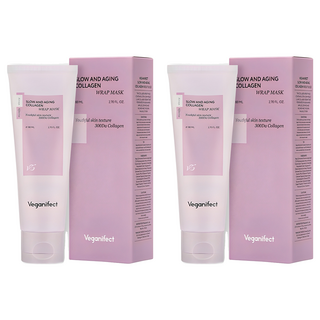 veganifect 低分子膠原蛋白水光保濕面膜 80ml, 1條, 2條