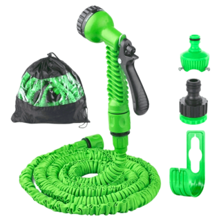 洗車軟管水槍，7.5米，ABS/滌綸絲材質, 綠色, 1條