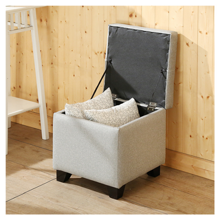 BuyJM 羅伯特 實木腳掀蓋沙發椅(2色), 收納椅/沙發凳, 長39公分, 亞麻淺灰, 1個