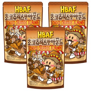 HBAF 杏仁果 巧克力吉拿棒口味, 3包, 190g