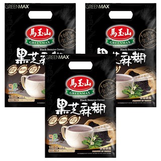 馬玉山 Greenmax 黑芝麻糊 含鐵含纖 冷熱沖泡均可, 30g, 12包, 3袋