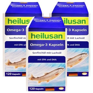 heilusan 好立善 純淨深海鮭魚油, 120顆, 700mg, 3罐