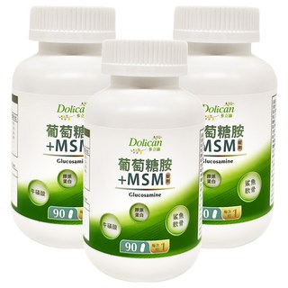 Dolican 多立康 葡萄糖胺+MSM二代升級版, 90顆, 1.224g, 3罐