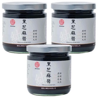 真老 純黑芝麻醬 精選黑芝麻, 200g, 3罐
