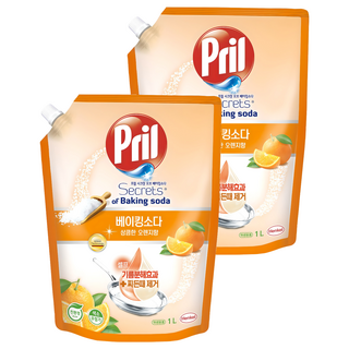프릴 시크릿오브 베이킹소다 주방세제 상큼한 오렌지향, 1L, 2개