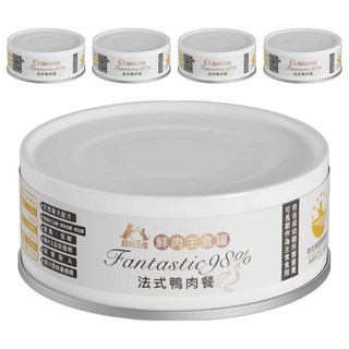 BEyONDPET 超越汪喵 全齡貓 鮮肉主食罐, 法式鴨肉餐, 80g, 5罐