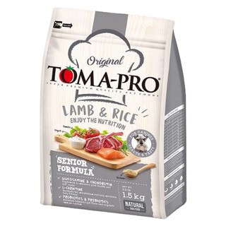 TOMA-PRO 優格 高齡犬 乾飼料 添加葡萄糖胺和軟骨素 左旋肉鹼 茄紅素和益生菌, 羊肉 + 米, 1.5kg, 1袋