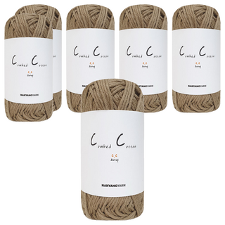 Cici 精梳棉編織線 純棉線 50g, 203_米色, 6個