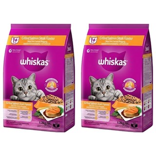 whiskas 偉嘉 貓乾糧, 烤鮭魚口味, 1.2kg, 2袋