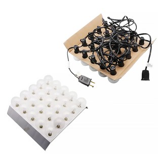 G40 LED 25燈 露營防水燈串 戶外防雨 帶保險絲, 透明色 + 黃光, 1組