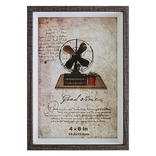 STYLE_G時代家居文青鑲木白相框6X8-典藏深木, 深木, 1件