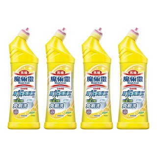 Kao 花王 Magiclean 魔術靈 殺菌瞬潔 馬桶清潔劑 檸檬清香 強力殺菌漂潔 2分鐘免刷洗, 500ml, 4瓶