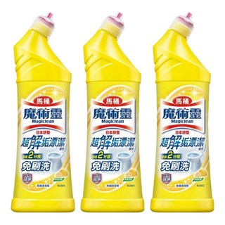 Kao 花王 Magiclean 魔術靈 殺菌瞬潔 馬桶清潔劑, 檸檬清香 強力殺菌漂潔 2分鐘免刷洗, 500ml, 3瓶