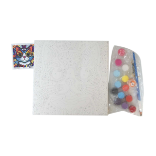 ArtLife 藝術生活 數字油畫DIY DR158 20 x 20cm, 繽紛貓, 1組