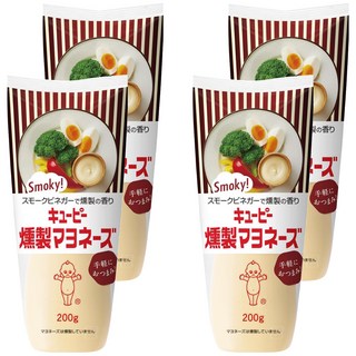 KEWPIE 煙燻美乃滋 深沉煙燻香氣 搭配食材創造不同風格下酒菜, 200g, 4條