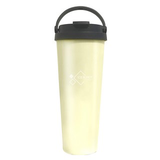 FUJI-GRACE 富士雅麗 陶瓷噴層手提保溫杯 自帶提把 8.5cm大杯口, 暖鵝黃, 700ml, 1個