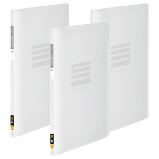 ECO Chungwoon 彩色半透明資料夾 A4 資料簿 20頁, 透明, 3本