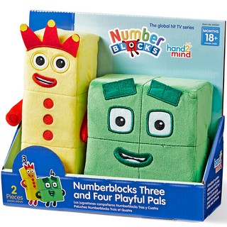 hand2mind 數字積木 3號與4號 絨毛玩偶, 1組, 黃色 + 綠色, 9.5cm