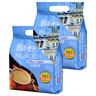 MOCCA 摩卡 二合一白咖啡 無蔗糖, 25g, 15條, 2袋