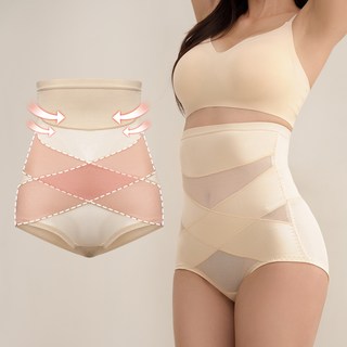 AnotherD 遮肚肚 透氣性佳 雙層網紗束腹褲 雙交叉塑身衣