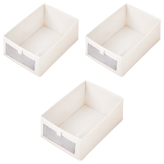 Joeki 布藝衣服收納框, 米色, 3個