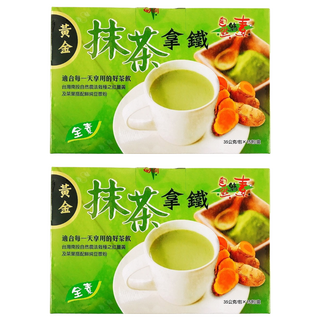 自然緣素 黃金抹茶拿鐵沖泡粉 35g, 15包, 2盒