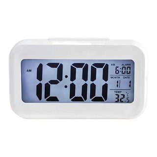 咪咪購物 LED夜光貪睡床頭鬧鐘 白色 智能靜音