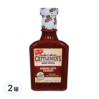 French's Cattlemen's 堪薩斯市經典BBQ醬，無高果糖玉米糖漿, 510g, 2罐