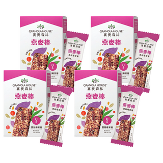 GRANOLA HOUSE 宴麥森林 燕麥棒 紫薯蔓越莓 Set 6, 含膳食纖維, 方便攜帶, 192g, 4盒