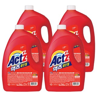 액츠 클린젤 일반 드럼 겸용 액상세제 본품, 3.1L, 4개