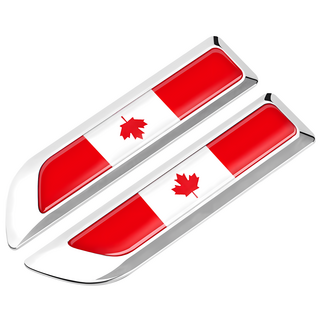 bebehome 多國旗幟車側金屬徽飾貼, 1套, 銀色加拿大