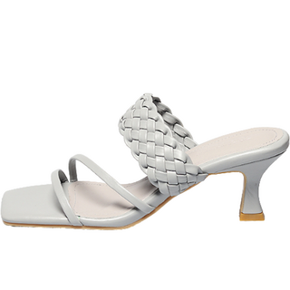 Aboutshoe 女款編織長帶穆勒鞋, 天藍色, 245