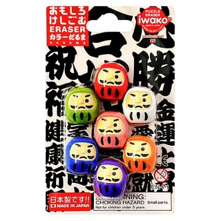 Iwako 造型橡皮擦 ER-BRI 030 達摩 Set, 七色, 1組