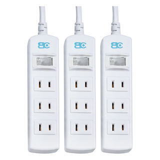 BC 博銓 新安規1開3插座延長線 KTC-98213A 螺絲固定 安全插座, 2.7m, 白色, 3個