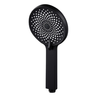 ANTIAN 浴室增壓節水蓮蓬頭 手持沐浴大面板花灑, 黑色, 1個