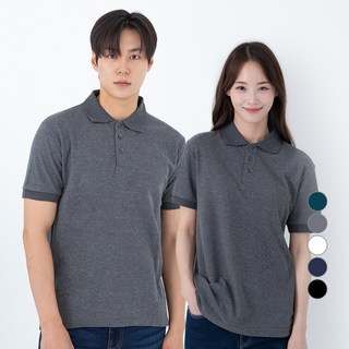 CARET 中性款柔軟短袖Polo衫, 炭灰色