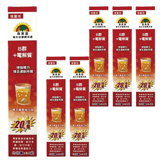 SUNLIFE 森萊富 B群+電解質發泡錠 橘子葡萄柚口味, 24顆, 96g, 6盒