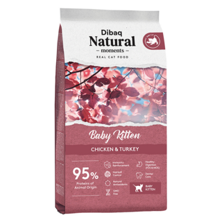Dibaq Natural moments 自然嗑天然貓糧 幼貓配方, 雞肉+火雞肉, 2kg, 1袋