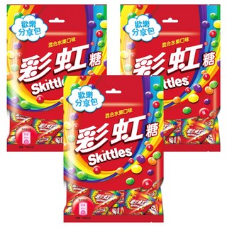 Skittles 彩虹糖混合水果口味 糖衣包覆的果汁軟糖, 135g, 3袋