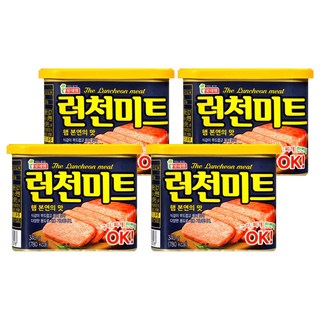 LOTTE FOODS 樂天午餐肉 340g (罐頭/即食/配菜/部隊鍋), 4罐