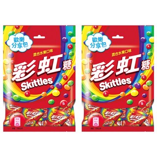 Skittles 彩虹糖混合水果口味 糖衣包覆的果汁軟糖, 135g, 2袋